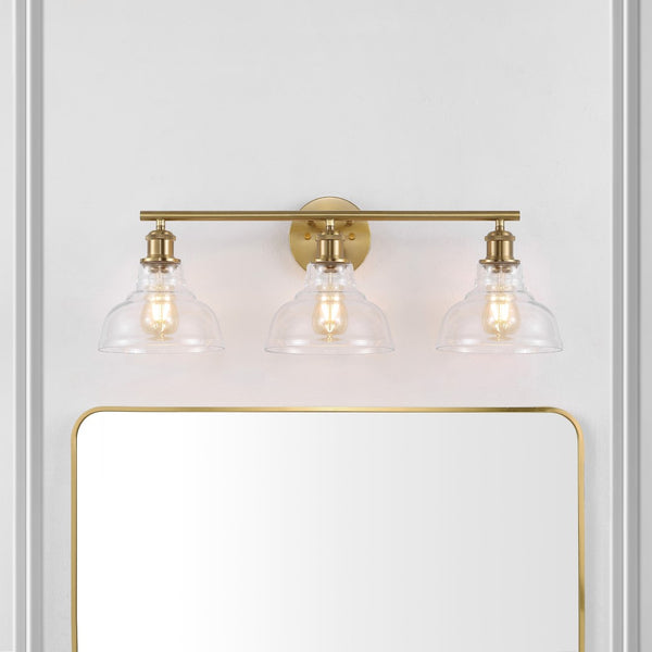 Safavieh Calyna, 3 Light, 28 Inch, Gold, Iron/Glass Wall Sconce SCN4130A