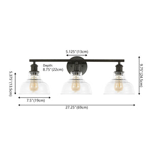 Safavieh Calyna, 3 Light, 28 Inch, Black, Iron/Glass Wall Sconce SCN4130B