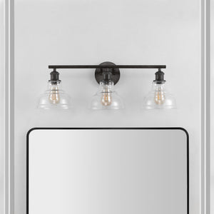 Safavieh Calyna, 3 Light, 28 Inch, Black, Iron/Glass Wall Sconce SCN4130B