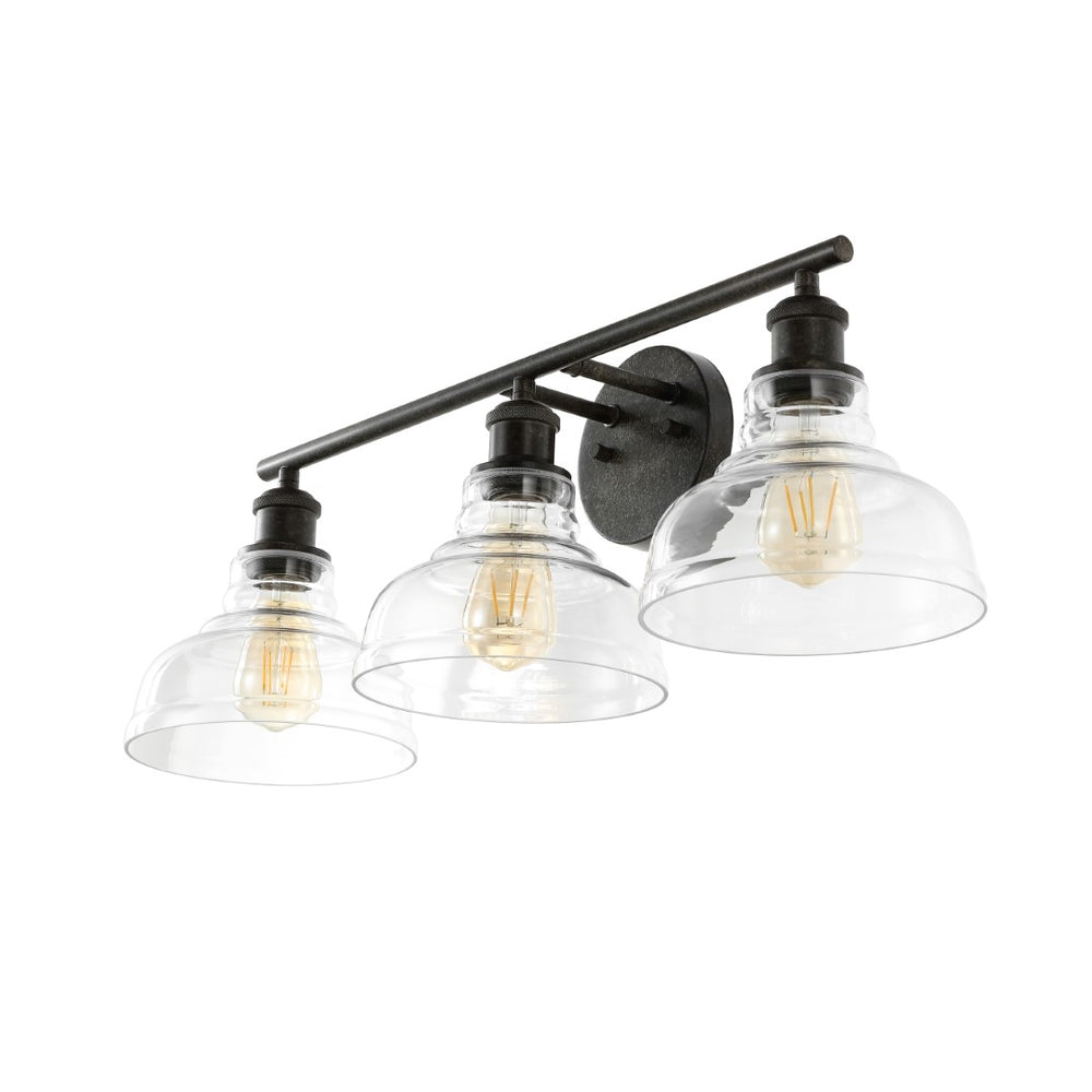 Safavieh Calyna, 3 Light, 28 Inch, Black, Iron/Glass Wall Sconce SCN4130B