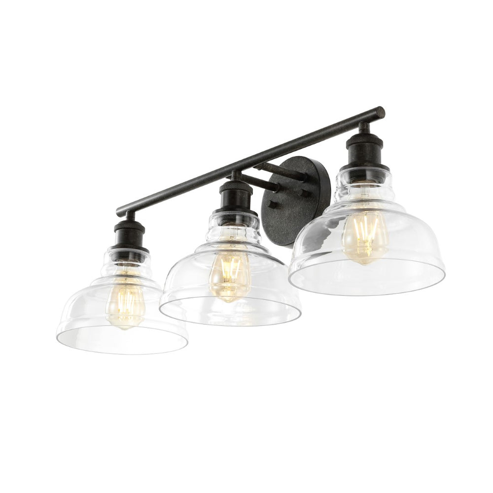 Safavieh Calyna, 3 Light, 28 Inch, Black, Iron/Glass Wall Sconce SCN4130B