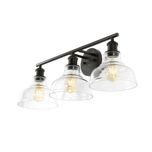 Safavieh Calyna, 3 Light, 28 Inch, Black, Iron/Glass Wall Sconce SCN4130B