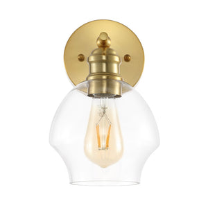 Safavieh SOLYNN, Elegant Set of 2 Modern Wall Sconces for Refined Accent Lighting in Any Interior Space Gold / Clear SCN4131A-SET2