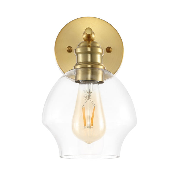 Safavieh SOLYNN, Elegant Set of 2 Modern Wall Sconces for Refined Accent Lighting in Any Interior Space Gold / Clear SCN4131A-SET2