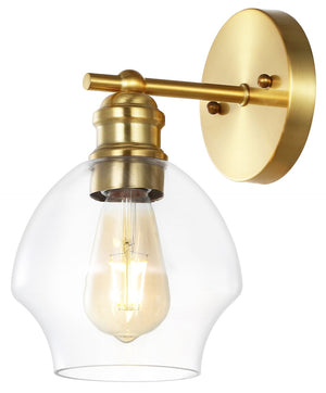 Safavieh SOLYNN, Elegant Set of 2 Modern Wall Sconces for Refined Accent Lighting in Any Interior Space Gold / Clear SCN4131A-SET2