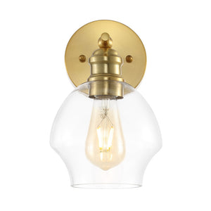 Safavieh SOLYNN, Elegant Set of 2 Modern Wall Sconces for Refined Accent Lighting in Any Interior Space Gold / Clear SCN4131A-SET2