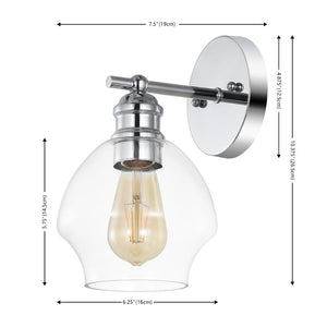 Safavieh SOLYNN, Elegant Set of 2 Modern Wall Sconces for Refined Accent Lighting in Any Interior Space Chrome / Clear SCN4131B-SET2
