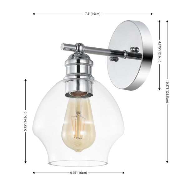 Safavieh SOLYNN, Elegant Set of 2 Modern Wall Sconces for Refined Accent Lighting in Any Interior Space Chrome / Clear SCN4131B-SET2