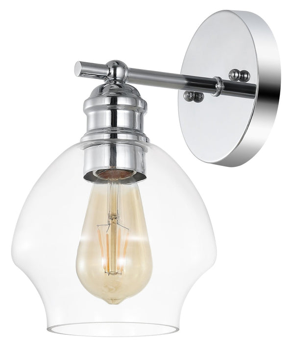 Safavieh SOLYNN, Elegant Set of 2 Modern Wall Sconces for Refined Accent Lighting in Any Interior Space Chrome / Clear SCN4131B-SET2