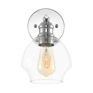 Safavieh SOLYNN, Elegant Set of 2 Modern Wall Sconces for Refined Accent Lighting in Any Interior Space Chrome / Clear SCN4131B-SET2