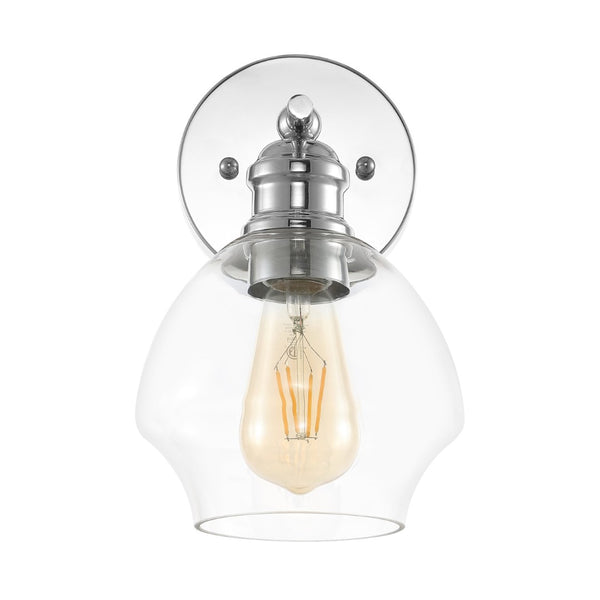 Safavieh SOLYNN, Elegant Set of 2 Modern Wall Sconces for Refined Accent Lighting in Any Interior Space Chrome / Clear SCN4131B-SET2