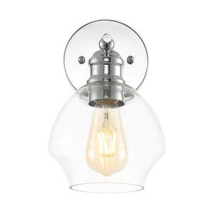 Safavieh SOLYNN, Elegant Set of 2 Modern Wall Sconces for Refined Accent Lighting in Any Interior Space Chrome / Clear SCN4131B-SET2