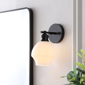 Safavieh SOLYNN, Elegant Set of 2 Modern Wall Sconces for Refined Accent Lighting in Any Interior Space Black / White SCN4131C-SET2