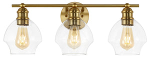 Safavieh MYLSA, Modern Three-Light Wall Sconce for Stylish Illumination in Living Spaces and Hallways Gold / Clear SCN4132A
