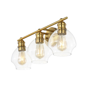 Safavieh MYLSA, Modern Three-Light Wall Sconce for Stylish Illumination in Living Spaces and Hallways Gold / Clear SCN4132A