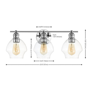Safavieh MYLSA, Modern Three-Light Wall Sconce for Stylish Illumination in Living Spaces and Hallways Chrome / Clear SCN4132B