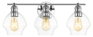 Safavieh MYLSA, Modern Three-Light Wall Sconce for Stylish Illumination in Living Spaces and Hallways Chrome / Clear SCN4132B