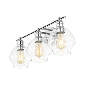 Safavieh MYLSA, Modern Three-Light Wall Sconce for Stylish Illumination in Living Spaces and Hallways Chrome / Clear SCN4132B