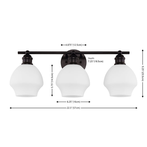 Safavieh MYLSA, Modern Three-Light Wall Sconce for Stylish Illumination in Living Spaces and Hallways Black / White SCN4132C