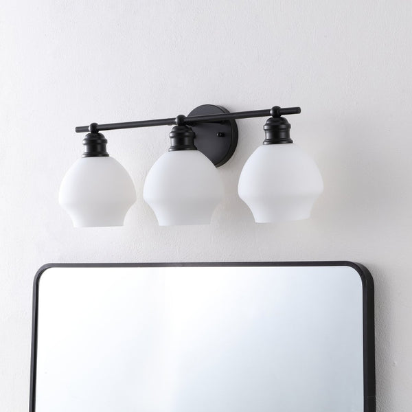 Safavieh MYLSA, Modern Three-Light Wall Sconce for Stylish Illumination in Living Spaces and Hallways Black / White SCN4132C