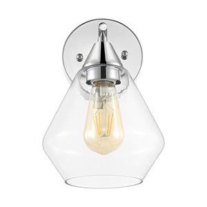 Safavieh Lyona, 8.5 Inch, Chrome/Clear, Iron/Glass Wall Sconce Set Of 2  - Set of 2 XII23 Chrome / Clear Metal SCN4133B-SET2