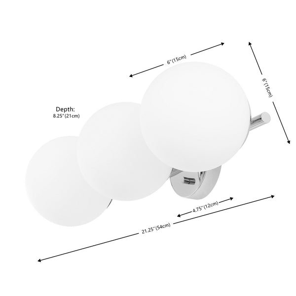 Safavieh Amaoi, 3 Light, 20.5 Inch, Chrome, Iron Wall Sconce SCN4135B