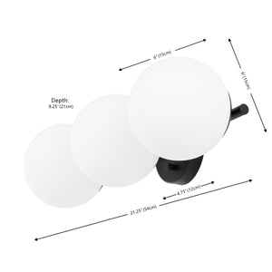 Safavieh Amaoi 3 Lt 20.5" Wall Sconce XII23 Black  SCN4135C