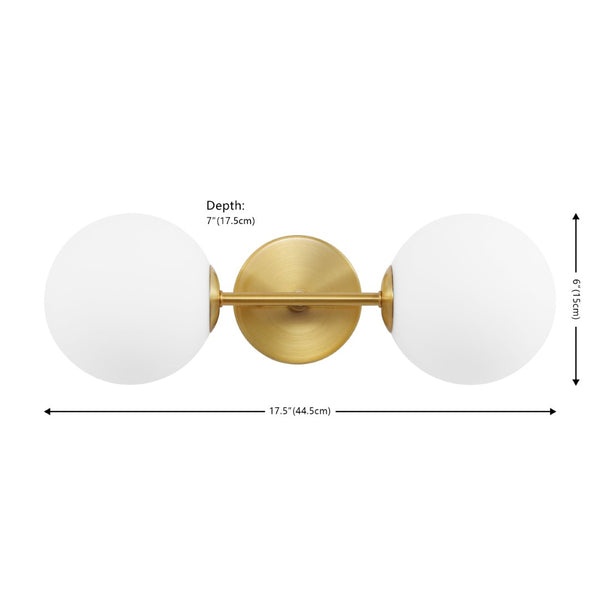 Safavieh HYMN, Elegant 2-Light Wall Sconce in Iron and Glass for Timeless Home Illumination and Style Brass SCN4137A