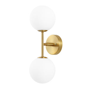 Safavieh HYMN, Elegant 2-Light Wall Sconce in Iron and Glass for Timeless Home Illumination and Style Brass SCN4137A