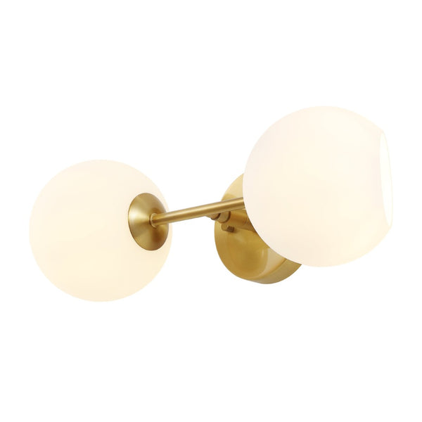Safavieh HYMN, Elegant 2-Light Wall Sconce in Iron and Glass for Timeless Home Illumination and Style Brass SCN4137A