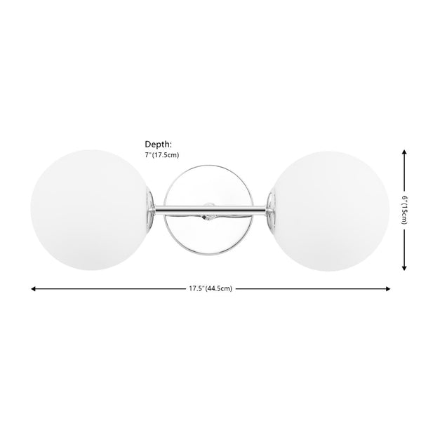 Safavieh HYMN, Elegant 2-Light Wall Sconce in Iron and Glass for Timeless Home Illumination and Style Chrome SCN4137B