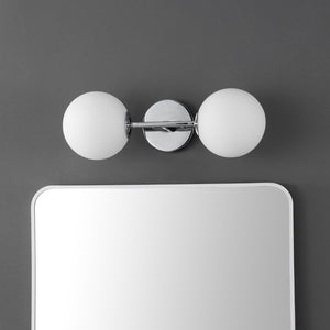 Safavieh HYMN, Elegant 2-Light Wall Sconce in Iron and Glass for Timeless Home Illumination and Style Chrome SCN4137B