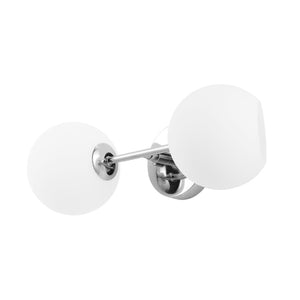 Safavieh HYMN, Elegant 2-Light Wall Sconce in Iron and Glass for Timeless Home Illumination and Style Chrome SCN4137B