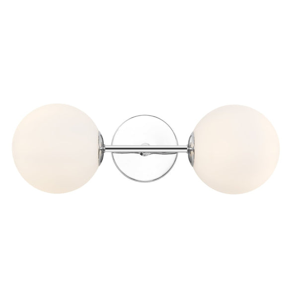 Safavieh HYMN, Elegant 2-Light Wall Sconce in Iron and Glass for Timeless Home Illumination and Style Chrome SCN4137B