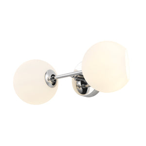 Safavieh HYMN, Elegant 2-Light Wall Sconce in Iron and Glass for Timeless Home Illumination and Style Chrome SCN4137B
