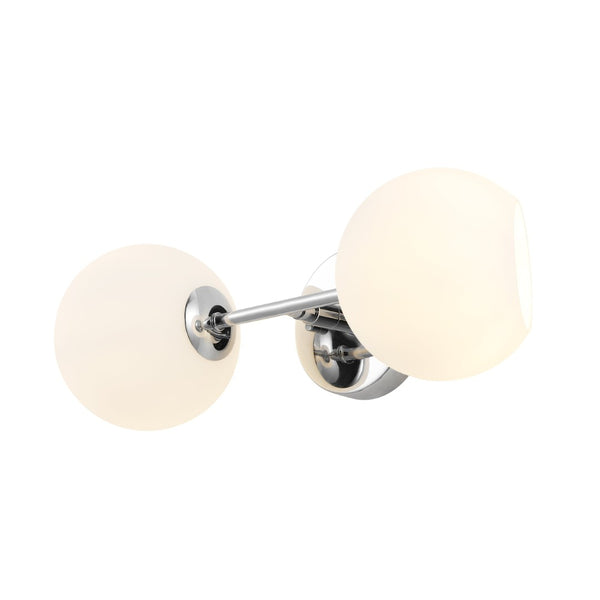 Safavieh HYMN, Elegant 2-Light Wall Sconce in Iron and Glass for Timeless Home Illumination and Style Chrome SCN4137B