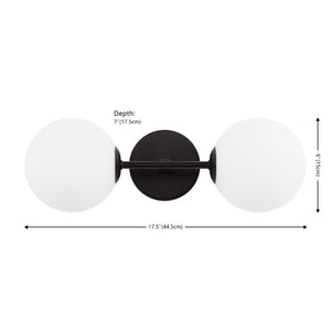 Safavieh HYMN, Elegant 2-Light Wall Sconce in Iron and Glass for Timeless Home Illumination and Style Black SCN4137C