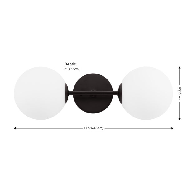 Safavieh HYMN, Elegant 2-Light Wall Sconce in Iron and Glass for Timeless Home Illumination and Style Black SCN4137C