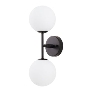 Safavieh HYMN, Elegant 2-Light Wall Sconce in Iron and Glass for Timeless Home Illumination and Style Black SCN4137C
