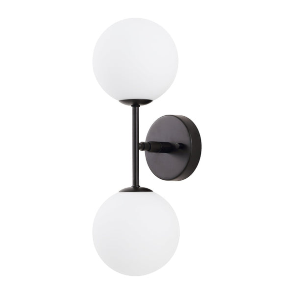 Safavieh HYMN, Elegant 2-Light Wall Sconce in Iron and Glass for Timeless Home Illumination and Style Black SCN4137C