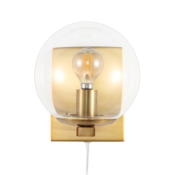 Safavieh JUROSA, Set of 2 Compact Brass and Iron Wall Sconces - Elegant Lighting for Any Room Decor SCN4138A-SET2