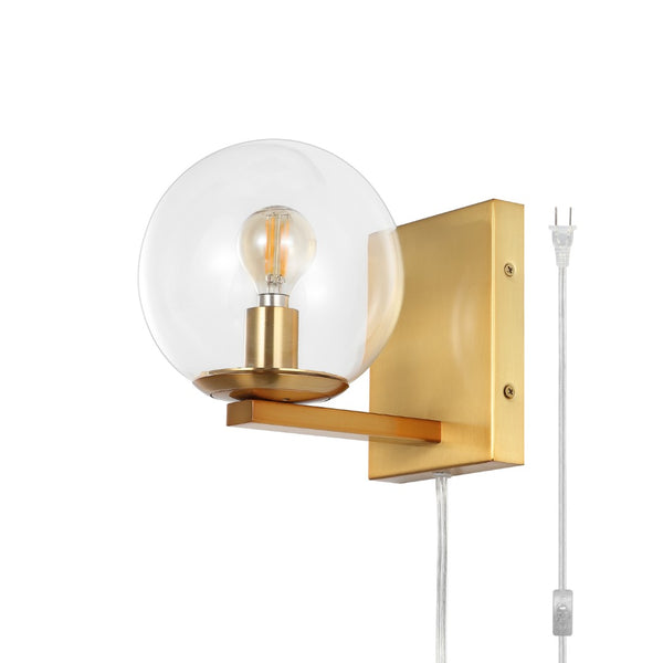 Safavieh JUROSA, Set of 2 Compact Brass and Iron Wall Sconces - Elegant Lighting for Any Room Decor SCN4138A-SET2