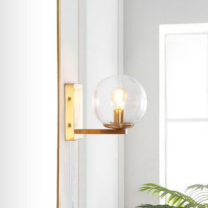 Safavieh JUROSA, Set of 2 Compact Brass and Iron Wall Sconces - Elegant Lighting for Any Room Decor SCN4138A-SET2
