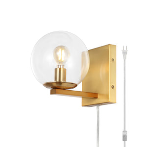 Safavieh JUROSA, Set of 2 Compact Brass and Iron Wall Sconces - Elegant Lighting for Any Room Decor SCN4138A-SET2