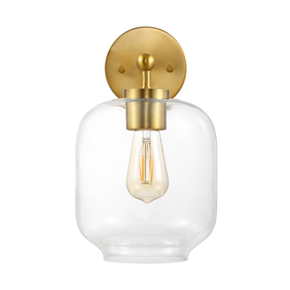 Safavieh Edie, 9.5 Inch, Brass, Iron/Glass Wall Sconce Set Of 2 X23 Brass Gold 7.25" x 9.5" x 13"