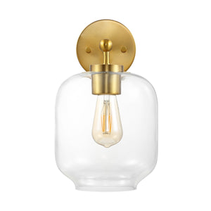 Safavieh Edie, 9.5 Inch, Brass, Iron/Glass Wall Sconce Set Of 2 X23 Brass Gold 7.25" x 9.5" x 13"