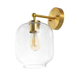Safavieh Edie, 9.5 Inch, Brass, Iron/Glass Wall Sconce Set Of 2 X23 Brass Gold 7.25" x 9.5" x 13"