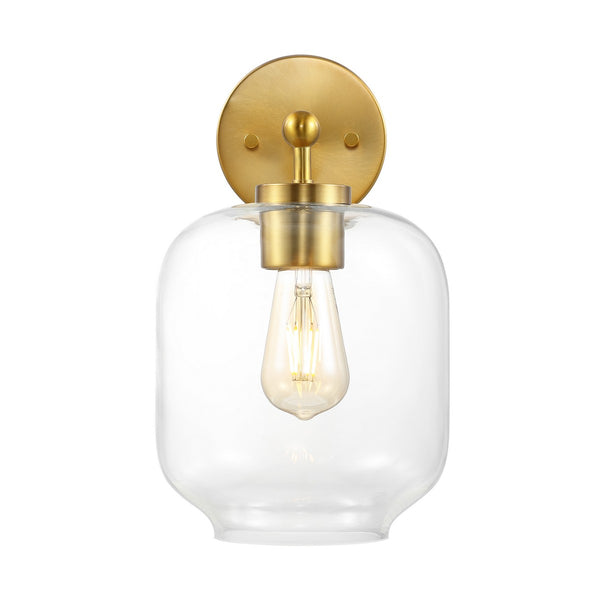 Safavieh Edie, 9.5 Inch, Brass, Iron/Glass Wall Sconce Set Of 2 X23 Brass Gold 7.25" x 9.5" x 13"