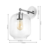 Safavieh Edie, 9.5 Inch, Chrome, Iron/Glass Wall Sconce Set Of 2 X23 Chrome 7.25" x 9.5" x 13"