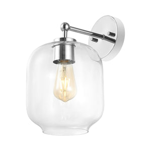 Safavieh Edie, 9.5 Inch, Chrome, Iron/Glass Wall Sconce Set Of 2 X23 Chrome 7.25" x 9.5" x 13"